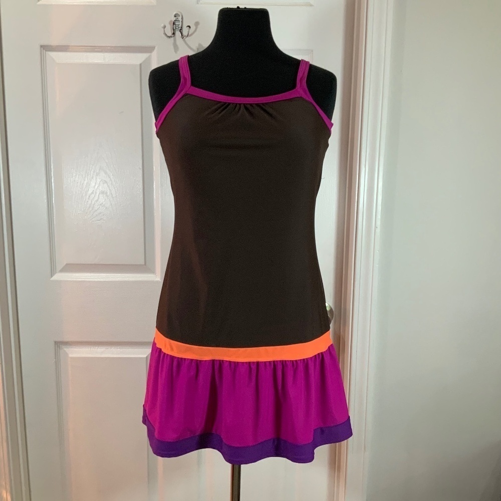 Prana Mauve Colorblock Swim Dress Size Small